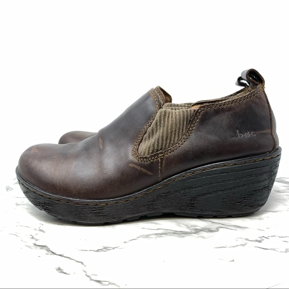 B.O.C. By Born Stefana Oiled Brown Leather Comfort Booties 6.5 Earthy Classic